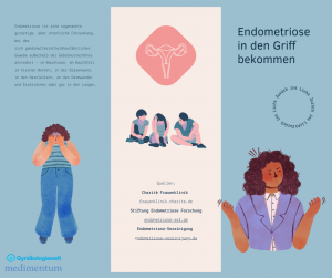 Image accompanying the article chronic endometriosis shows sketches of women and written information