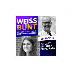 Post image WeissBunt podcast with post title and portrait of the interlocutor.